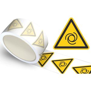 Waarschuwingssticker automatisch startende machine, op rol