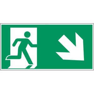 Nooduitgang naar rechts onder pictogram