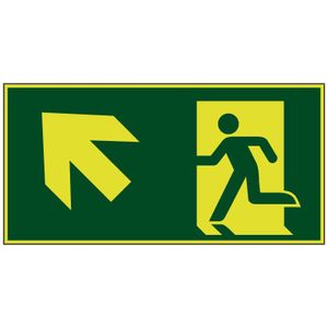 Nooduitgang naar links boven lichtgevend pictogram