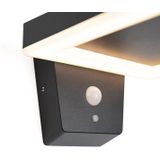 Moderne wandlamp buiten met sensor Pablo - zwart