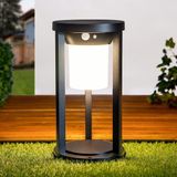 Moderne solar staande buitenlamp zwart met sensor - Chiara