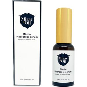 Mirac'Oil Haargroei Serum - Biotine Haarolie voor Haargroei & Baardgroei | Stop Haaruitval, Stimuleer Dikker & Sterker Haar | Haar Vitamines voor Droog & Beschadigd Haar | Vegan & Natuurlijke Olie
