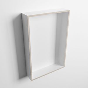 Mondiaz easy nis 44,5x29,5 cm in solid surface kleur linen | talc. 1 vak geschikt voor in- of opbouw
