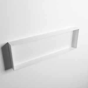 Mondiaz easy nis 89,5x29,5 cm in solid surface kleur talc | talc. 1 vak geschikt voor in- of opbouw