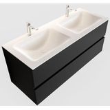 MONDIAZ VICA Badkamermeubelset - 120cm - 2 lades - wasbak Cloud dubbel - 2 kraangaten - solid surface urban PC75341514