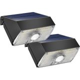 Solar wandlamp beam met schemer- en bewegingssensor op zonne-energie set van 2 stuks