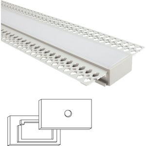 1 meter led profiel - Stucprofiel breed - Profiel voor led strips - Aluminium - Wit - Led strip profiel