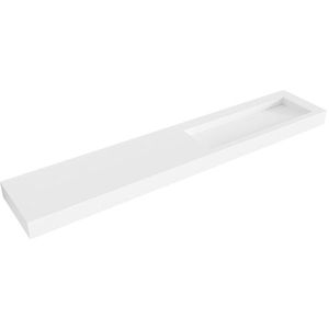 Mondiaz AVON Vrijhangende wastafel - 240cm - wasbak rechts - rand 12cm - Solid surface Talc XM21057Talc