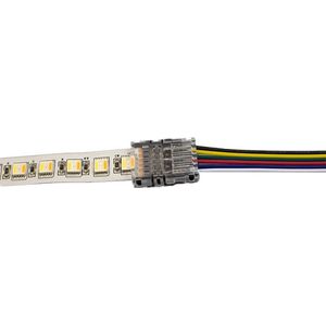 Koppelstuk tussen led strip en kabel - Voor RGBWW ledstrips van 12 mm breed - Solderen niet nodig