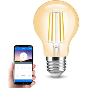 Milight Dual White smart filament lamp met wifi-module - 7W - E27 fitting - A60 model amberkleurig - Slimme verlichting - Smart light - Smart lamp