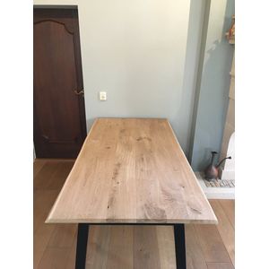 M2-Meubels - Eikenhouten eettafel ""OldStyle"" - X-poot - 90x180cm | Mat zwart