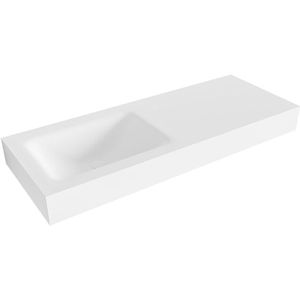 Mondiaz CLOUD Talc Vrijhangende wastafel - 120cm - wasbak links - rand 12cm - Solid surface Talc XM49307Talc