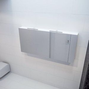 Mondiaz - CUBB - Spiegelkast - Talc - MDF - 3 Deuren