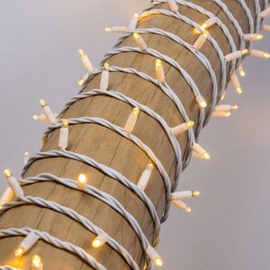 Koppelbare kerstverlichting wit | vanaf 10 meter met 100 LEDs | Rubber