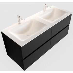 MONDIAZ VICA Badkamermeubelset - 120cm - 4 lades - wasbak Cloud dubbel - 2 kraangaten - solid surface urban PC75341535