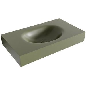 Mondiaz MOON Vrijhangende wastafel - 80cm - wasbak midden - rand 12cm - Solid surface Army XM49465Army