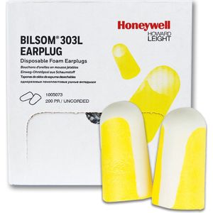 Howard Leight Bilsom 303L oordoppen doos á 200 paar geel-wit