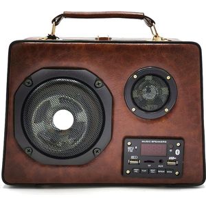 Retro Radio tas met Echte Radio en Bluetooth bruin - (wxhxd) ca. 26cm x 19cm x 9cm