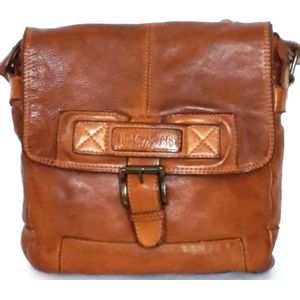 HillBurry Schoudertas-Crossbodytas 6202/W Gewassen leer cognac L23cm x H25cm