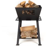 Ferro Duro - Gepoedercoat - Zwart – Tuin – Haard – Outdoor Vuurkorf – Brandhout – Houtkachel – Vuurkorven Voor Buiten – Fire Bowl vuurschaal – Terrashaard – Kachel Sfeer – Haardblokken – Kampvuur – Garden - vaderdag cadeau