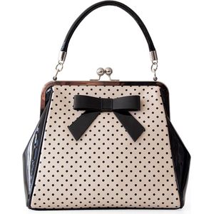 Banned Retro Polka Star handtas met Polkadot en strik - blush - (bxhxd) ca. 27cm x 24cm x 12cm