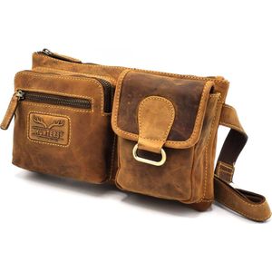 Hunters Stoere Heuptas - Crossbodytas Buffelleer - (bxhxd) ca. 27cm x 15,5cm x 4cm