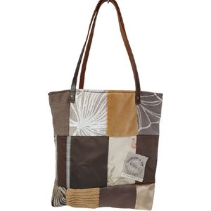 Toetie & Zo - Handgemaakte Tas - Shopper - Patchwork - Aardetinten - Schoudertas - Boodschappentas - 40x35x13