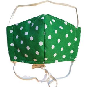 Mondkapje - Stof - Groen Stip - Niet Medisch - Katoen - Mondmasker