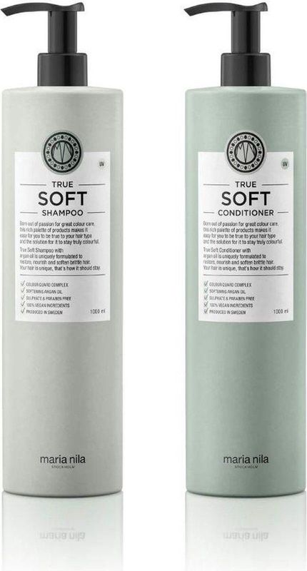 Maria Nila - True Soft XL Care Set (Shampoo 1.000ml + Conditioner 1.000ml)