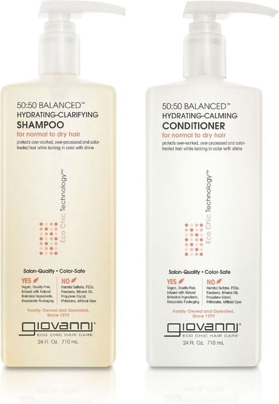 Giovanni - 50:50 Balanced Hydrating-Clarifying Shampoo - 2x 60ml