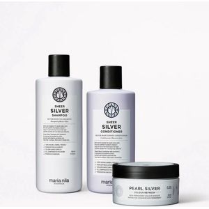Maria Nila - Anti-Gele Tinten Set - Shampoo 350ml - Conditioner 300ml - Pearl Silver 100ml