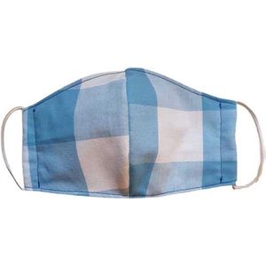 Mondkapje - Stof - Blauw Ruit - Niet Medisch - Katoen - Mondmasker -Wasbaar