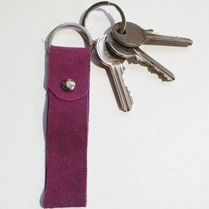 Toetie & Zo Handgemaakte Leren Sleutelhanger - Paars - Suede - Sleutelkoord - Sleutelhouder - Leder - Handgemaakt