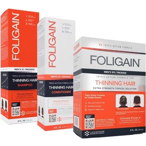 Foligain Shampoo, Conditioner, Anti-Haaruitval Lotion Set Man
