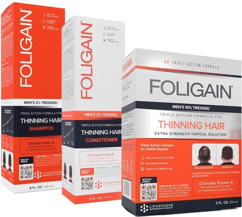 Foligain Shampoo, Conditioner, Anti-Haaruitval Lotion Set Man