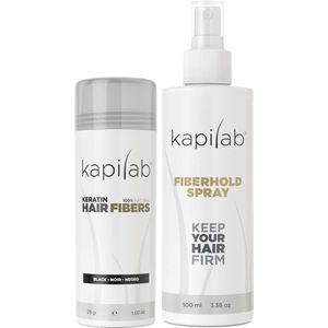 Kapilab Hair Fibers Voordeelset 29 gram - Zwart - Keratine Haarvezels voor direct voller haar - 100% natuurlijk - Gemaakt in Europa