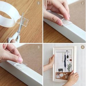 3 Meter - Magic Tape - Nano tape - Herbruikbaar - Dubbelzijdig plakband - Magic nanotape - Montage - Gekko grip