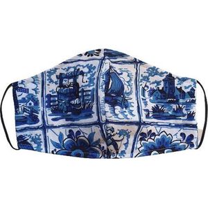 Mondkapje - Stof - Holland - Blauw - Niet Medisch - Katoen - Mondmasker - Wasbaar
