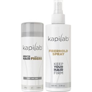 Kapilab Hair Fibers Voordeelset 29 gram - Grijs - Keratine Haarvezels voor direct voller haar - 100% natuurlijk - Gemaakt in Europa