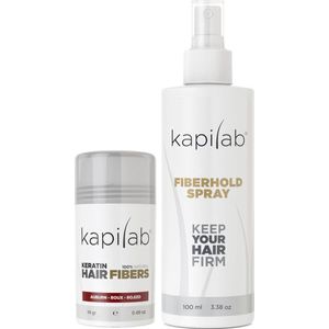 Kapilab Hair Fibers Voordeelset 14 gram - Kastanjebruin - Keratine haarvezels verbergen haaruitval - Direct meer haar