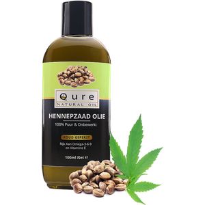 Hennepzaadolie 100ml | 100% Puur en Onbewerkt | Food Grade Kwaliteit Hennepzaad Olie | Geschikt voor huid en haren