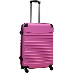 Fairdeals reiskoffer met wielen 69L - lichtgewicht - cijferslot - Soft pink