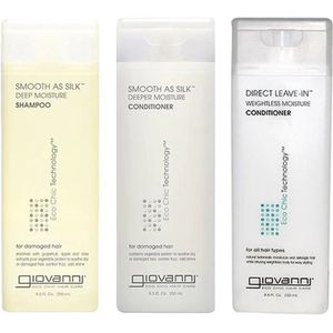 Giovanni Cosmetics - Smooth as Silk Wash Set - Shampoo 60ml - Conditioner 60ml - Leave-In Conditioner 60ml