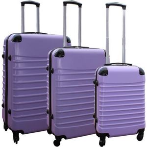 Travelerz kofferset 3 delig met wielen en cijferslot - ABS - lila (228-)