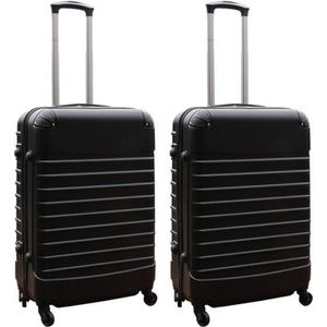 Travelerz kofferset 2 delige ABS groot - met cijferslot - 69 liter - zwart