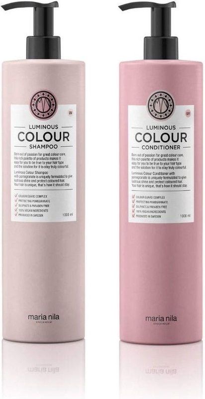 Maria Nila Luminous Colour XL Care Set (Shampoo 1.000ml + Conditioner 1.000ml)