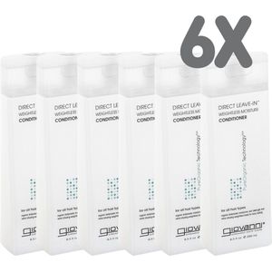 Giovanni Direct Leave-In Conditioner - 6x 250ml - Herstelt Beschadigd Haar - Hydraterend