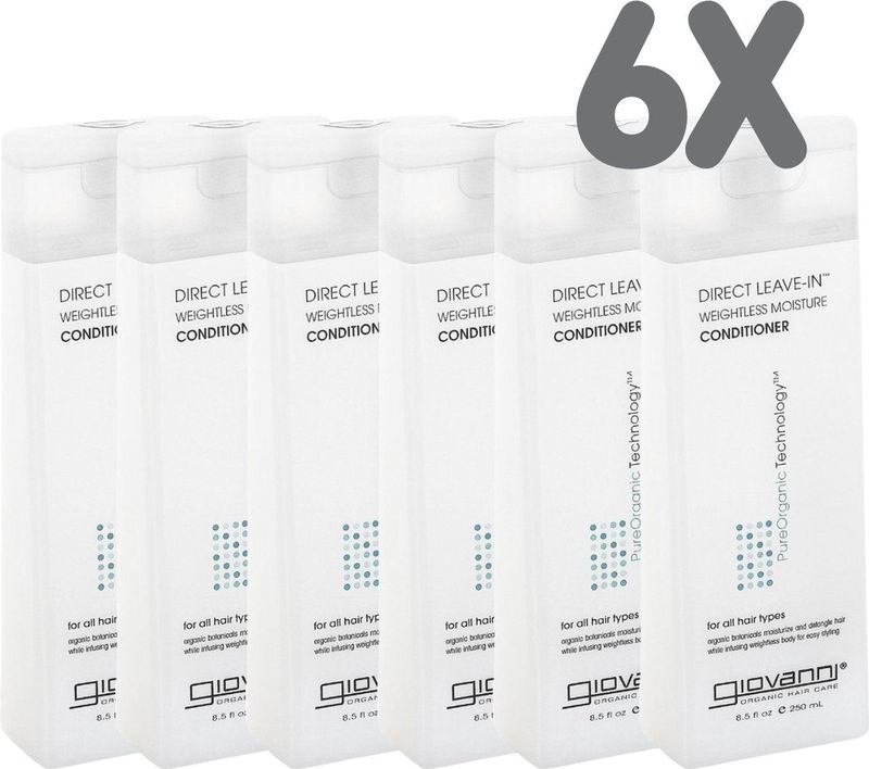 Giovanni Cosmetics - Direct Leave-In Weightless Moisture Unisex 6x 250ml - Voordeelverpakking