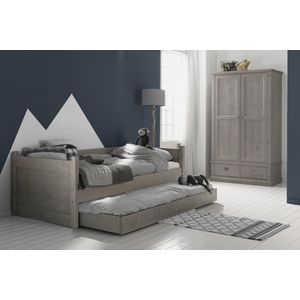 Alta Bedbank met Jump-Up logeerbed, Stone grey, hoogwaardige kwaliteit