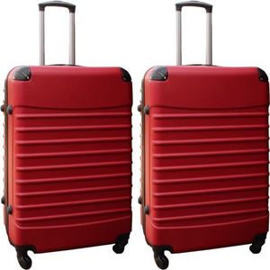 Travelerz kofferset 2 delige ABS groot - met cijferslot - 95 liter - rood